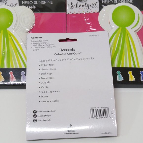 Schoolgirl Style Hello Sunshine Tassels Cut-Out (7) & Just Teach Color Cards (2) - Picture 3 of 9